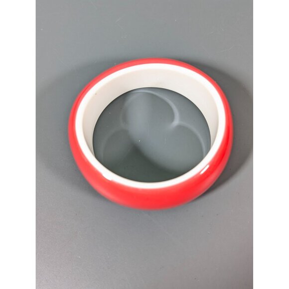 Vintage Asymmetrical Lucite Bangle Bracelet Pink White Bold Chunky 8" - Picture 2 of 7